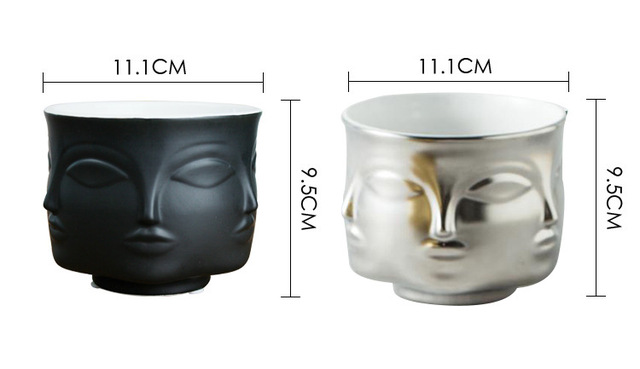 Nordic ceramiczny wazon o kształcie twarzy do przechowywania świec zapachowych i kwiatów - Wianko - 3