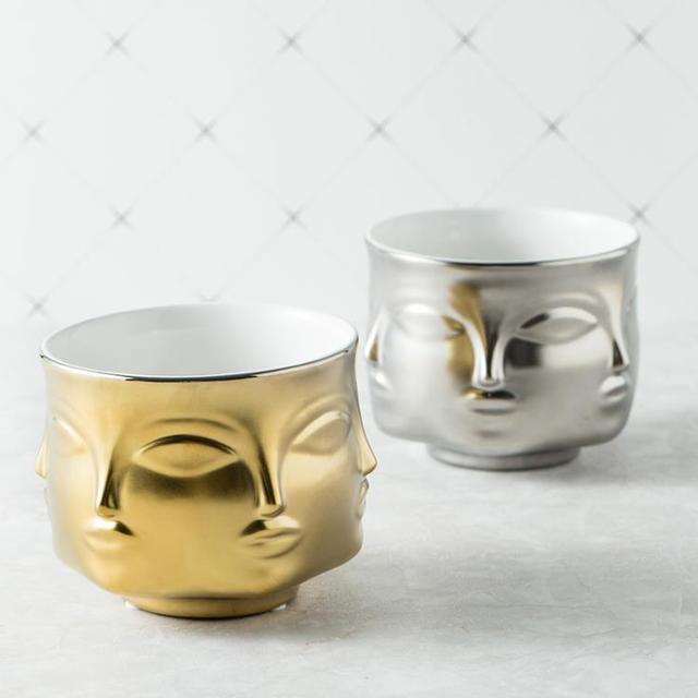 Nordic ceramiczny wazon o kształcie twarzy do przechowywania świec zapachowych i kwiatów - Wianko - 7