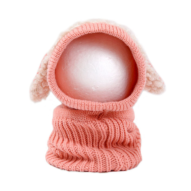 Czapka zimowa dla niemowląt z uszami królika i szalikiem - Wianko - 9