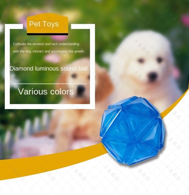 Uroczy gumowy kula z dźwiękiem dla zwierząt domowych - Flash diamentowa zabawka - Wianko - 1