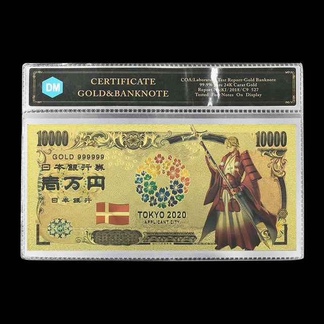 Japonia złoty banknot Tokyo World Flags 10 sztuk - pamiątkowe złote karty do kolekcji - Wianko - 5