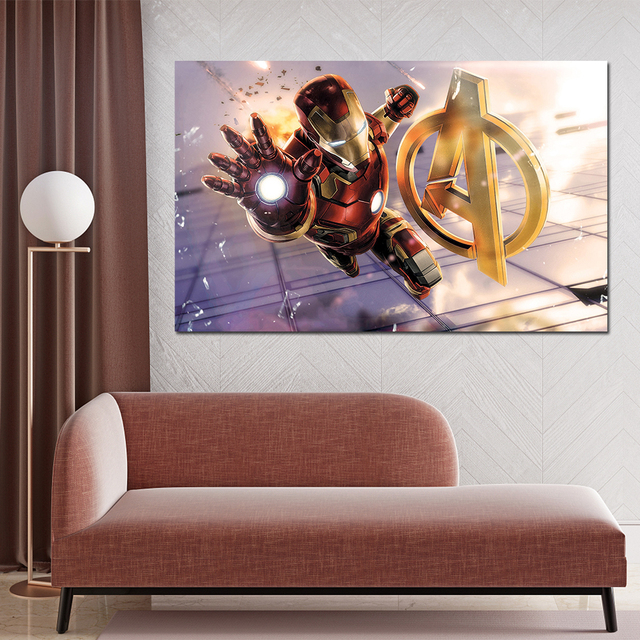 Obraz dekoracyjny Iron Man Hulk Kapitan Ameryka - artystyczne druki ściennego obrazu do salonu i sypialni - Wianko - 5