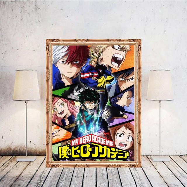 Plakat dekoracyjny rama Anime Akademia Bohaterów postać ozdobny obraz ścienny do sypialni - Wianko - 33