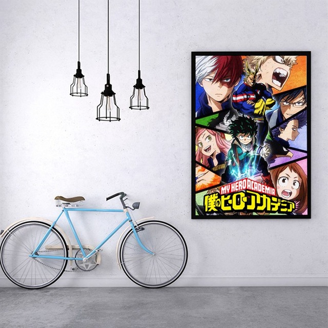 Plakat dekoracyjny rama Anime Akademia Bohaterów postać ozdobny obraz ścienny do sypialni - Wianko - 32