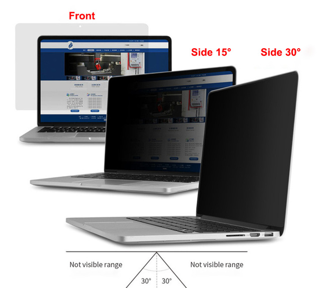 Ochronna folia na ekran do laptopa 16:9 12.5 cala 277mm x 157mm filtr prywatyzujący eliminujący odblaski - Wianko - 3