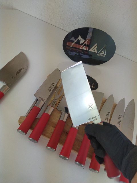 Noż kuchenny ATASAN Red Craft Cleaver, ręcznie wykonany z wysokiej jakości stali nierdzewnej, idealny do steków - Wianko - 2