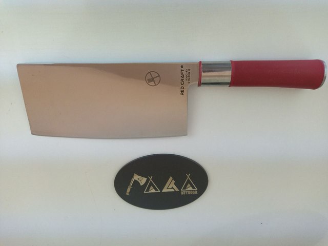 Noż kuchenny ATASAN Red Craft Cleaver, ręcznie wykonany z wysokiej jakości stali nierdzewnej, idealny do steków - Wianko - 3