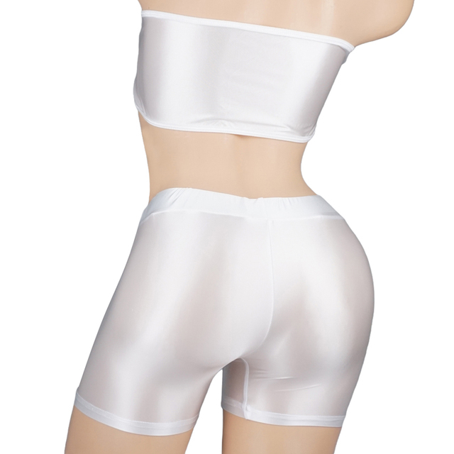Nowoczesna bielizna damskiego stroju kąpielowego - błyszczące szorty z wysoką elastycznością oraz rajstopy rowerowe - Wianko - 15