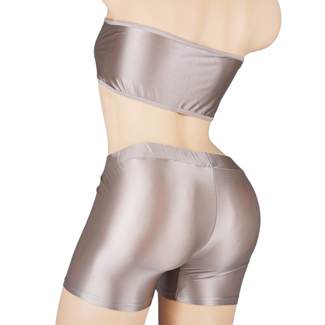 Nowoczesna bielizna damskiego stroju kąpielowego - błyszczące szorty z wysoką elastycznością oraz rajstopy rowerowe - Wianko - 10