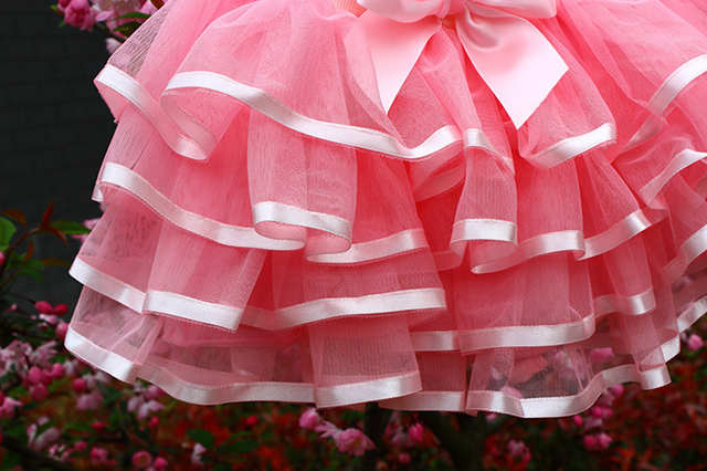 Dziecięce spódnice Tulle Tutu w stylu dziewczęcym z elastycznym pasem i warstwowym wykończeniem warstwowym oraz ekskluzywną sukniami kokardką - WT634 - Wianko - 18
