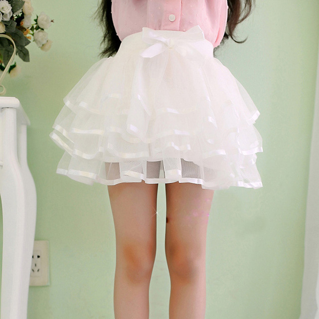 Dziecięce spódnice Tulle Tutu w stylu dziewczęcym z elastycznym pasem i warstwowym wykończeniem warstwowym oraz ekskluzywną sukniami kokardką - WT634 - Wianko - 3
