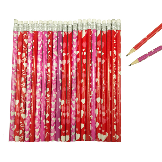 Ołówek walentynkowy różowy z motywem serca - zestaw 5/10 sztuk, idealny dla uczniów i miłośników piśmiennej przyjemności - Wianko - 3