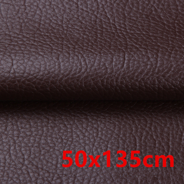 Skórzana samoprzylepna łatka 50x135 cm do sof, kanap, mebli i siedzeń kierowcy - ciemnobrązowa - Wianko - 5