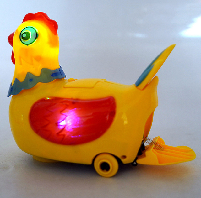 Elektryczna figurka kurczak-kaczka z migającymi światłami i muzyką - Wianko - 3