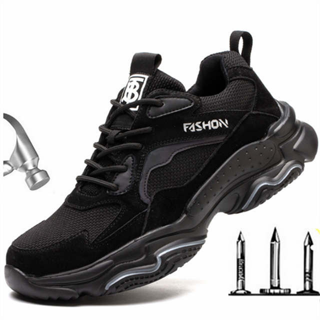 Lekkie niezniszczalne buty Ryder mężczyźni stalowa nasadka na palec buty robocze bhp buty ochronne anty-przebicie odporne na zużycie Designer Sneakers - Wianko - 5
