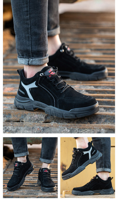 Lekkie niezniszczalne buty Ryder mężczyźni stalowa nasadka na palec buty robocze bhp buty ochronne anty-przebicie odporne na zużycie Designer Sneakers - Wianko - 30