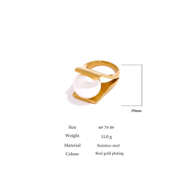 Elegancki pierścionek naśladujący perełki z nowej kolekcji Yhpup, wykonany ze stali nierdzewnej - Wianko - 5