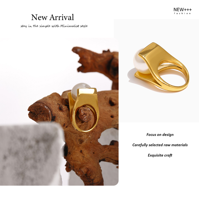 Elegancki pierścionek naśladujący perełki z nowej kolekcji Yhpup, wykonany ze stali nierdzewnej - Wianko - 8