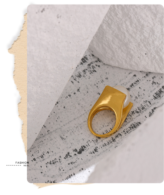 Elegancki pierścionek naśladujący perełki z nowej kolekcji Yhpup, wykonany ze stali nierdzewnej - Wianko - 10