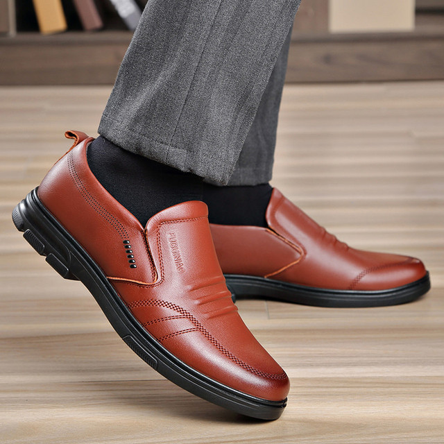 Skórzane męskie buty comfort czarne, skóra bydlęca, nieformalne - Wianko - 6