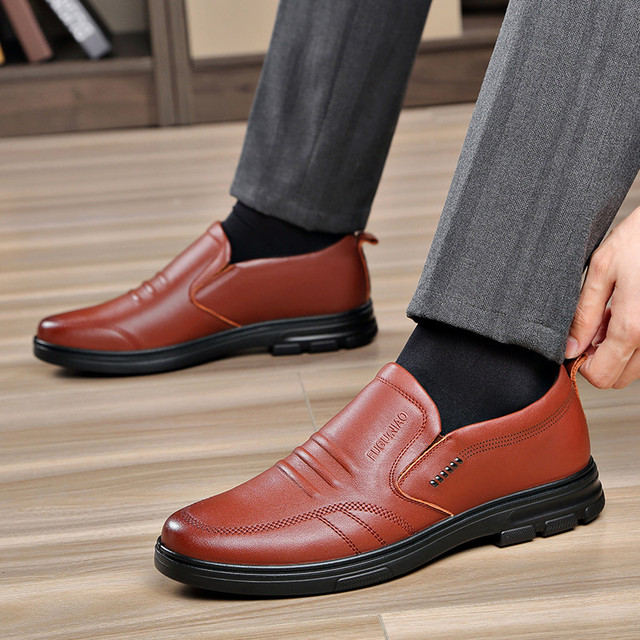Skórzane męskie buty comfort czarne, skóra bydlęca, nieformalne - Wianko - 14