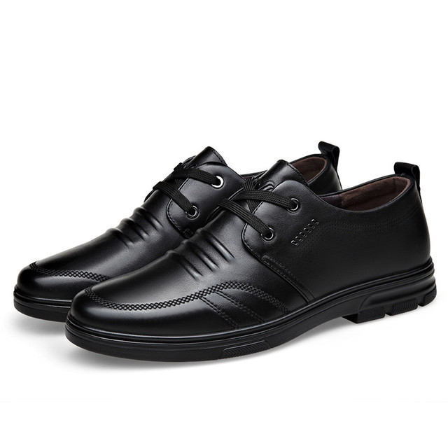 Skórzane męskie buty comfort czarne, skóra bydlęca, nieformalne - Wianko - 37