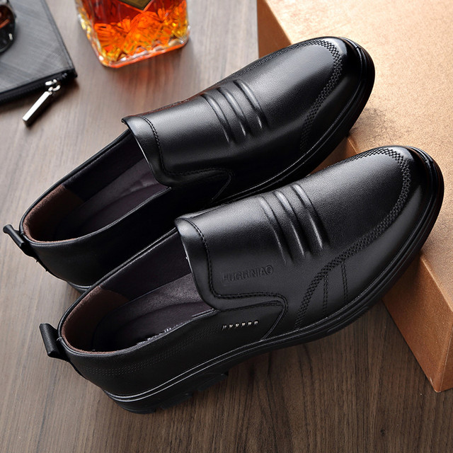 Skórzane męskie buty comfort czarne, skóra bydlęca, nieformalne - Wianko - 7