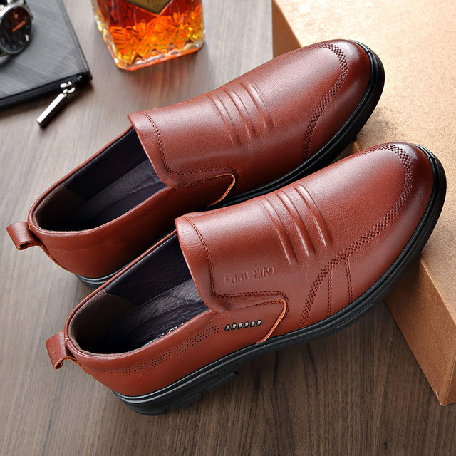 Skórzane męskie buty comfort czarne, skóra bydlęca, nieformalne - Wianko - 10