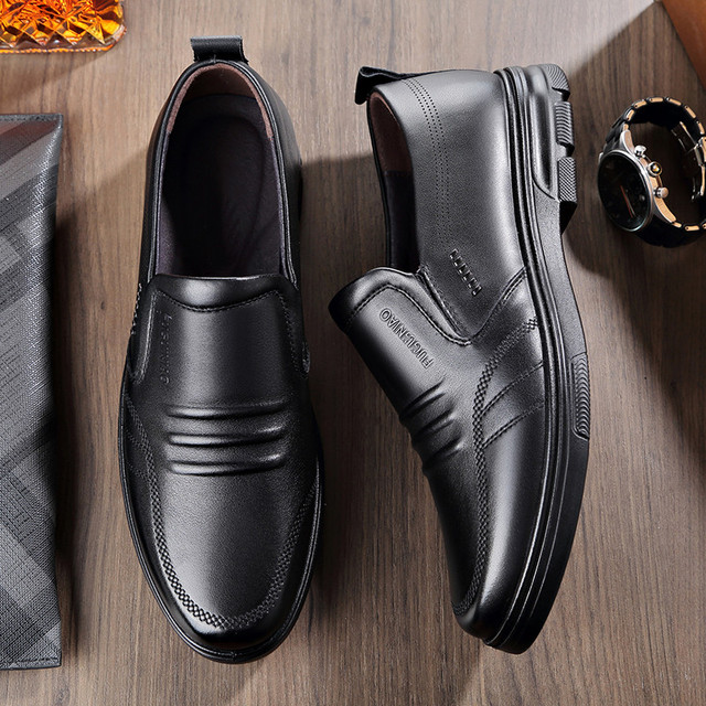 Skórzane męskie buty comfort czarne, skóra bydlęca, nieformalne - Wianko - 21