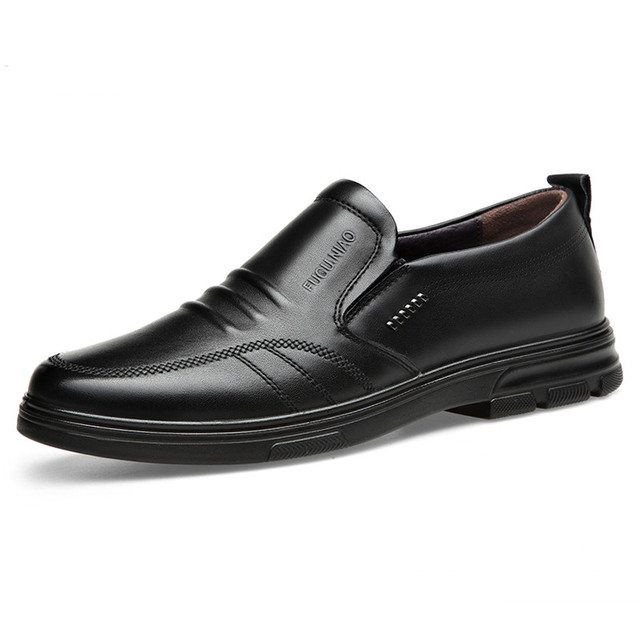 Skórzane męskie buty comfort czarne, skóra bydlęca, nieformalne - Wianko - 4