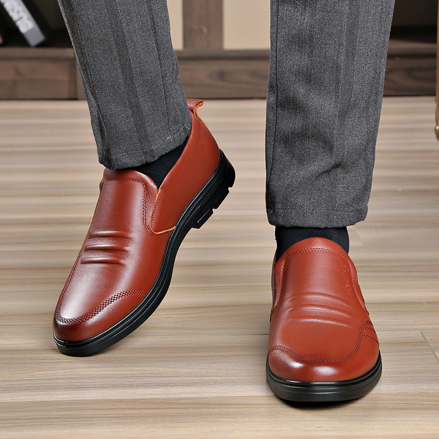 Skórzane męskie buty comfort czarne, skóra bydlęca, nieformalne - Wianko - 13