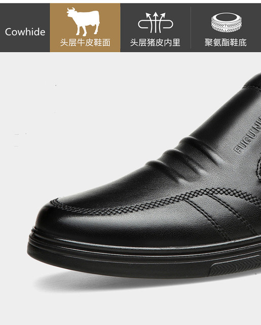 Skórzane męskie buty comfort czarne, skóra bydlęca, nieformalne - Wianko - 23