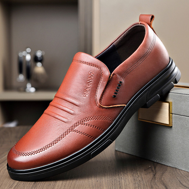 Skórzane męskie buty comfort czarne, skóra bydlęca, nieformalne - Wianko - 3