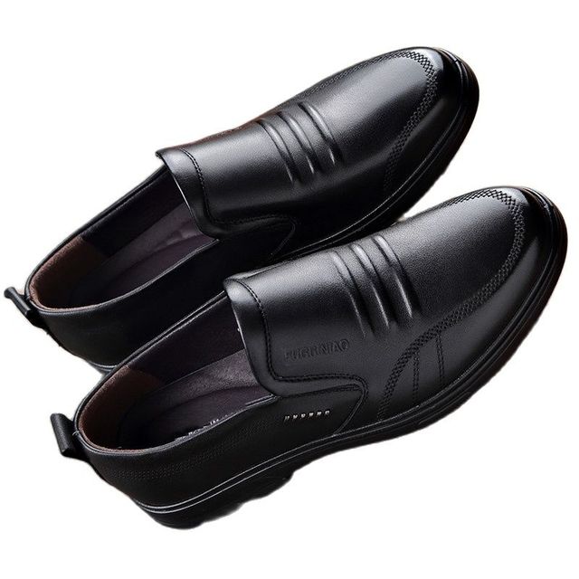 Skórzane męskie buty comfort czarne, skóra bydlęca, nieformalne - Wianko - 2