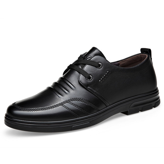 Skórzane męskie buty comfort czarne, skóra bydlęca, nieformalne - Wianko - 39