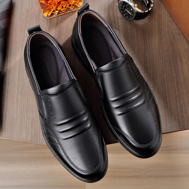 Skórzane męskie buty comfort czarne, skóra bydlęca, nieformalne - Wianko - 20