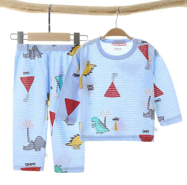 Letnia bawełniana piżama dla dzieci 1-9 lat, dziewczyny i chłopcy, motyw dinozaurów - Wianko - 2