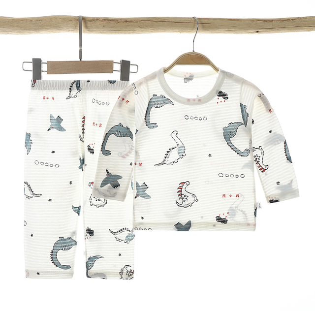 Letnia bawełniana piżama dla dzieci 1-9 lat, dziewczyny i chłopcy, motyw dinozaurów - Wianko - 6