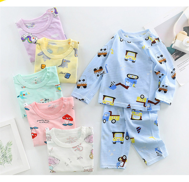 Letnia bawełniana piżama dla dzieci 1-9 lat, dziewczyny i chłopcy, motyw dinozaurów - Wianko - 19
