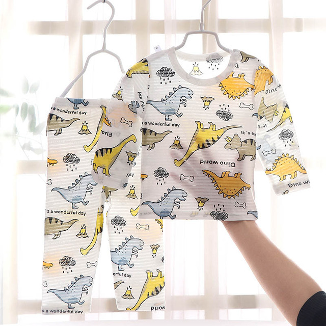 Letnia bawełniana piżama dla dzieci 1-9 lat, dziewczyny i chłopcy, motyw dinozaurów - Wianko - 11