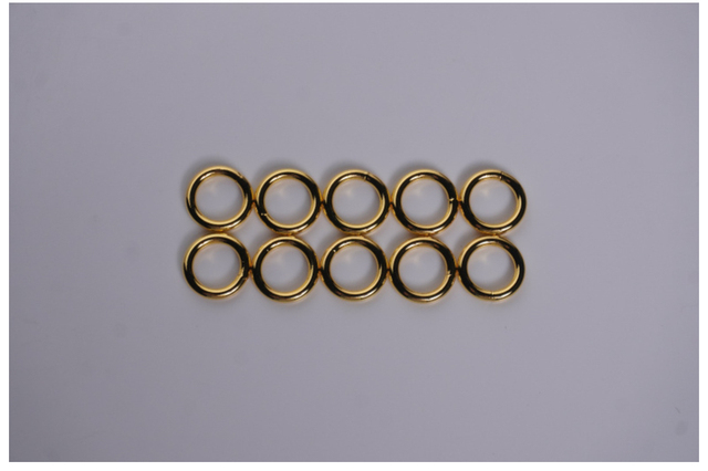 Metalowy o-ring żółty 15mm do torebki, nie spawany, złoty - Wianko - 3