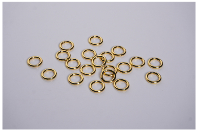 Metalowy o-ring żółty 15mm do torebki, nie spawany, złoty - Wianko - 4