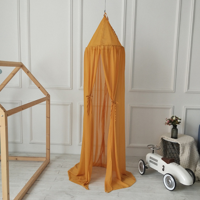 Skandynawski baldachim dla dzieci w kształcie moskitiery na namiot kopułowy - pościel z szyfonu - Wianko - 30