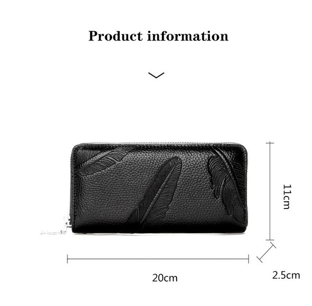 Męski portfel z naturalnej skóry bydlęcej - kopertówka, portmonetka, etui na karty, długi portfel na telefon - Wianko - 6