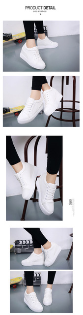 Czarno-białe ukryte kliny pięty - Damskie buty klinowe na platformie z gumową podeszwą - Wianko - 3