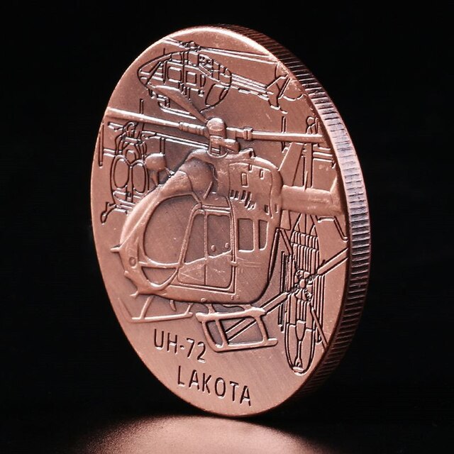 Moneta Lecota UH72 – wojskowa pamiątka francusko-amerykańska z odznaką wilka – kolekcjonerska wyzwań wojennych - Wianko - 4