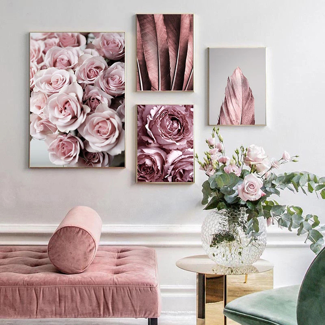 Róża o motywie miłosnym - plakat stylu skandynawskiego na płótnie do salonu - Wianko - 6
