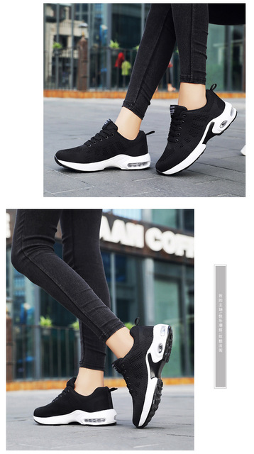 Buty sportowe damskie - nowoczesne modele z siatką tkaną, oddychające i wykonane w koreańskim stylu z poduszkami powietrznymi - Wianko - 22