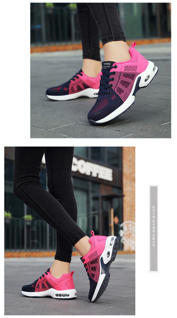 Buty sportowe damskie - nowoczesne modele z siatką tkaną, oddychające i wykonane w koreańskim stylu z poduszkami powietrznymi - Wianko - 14