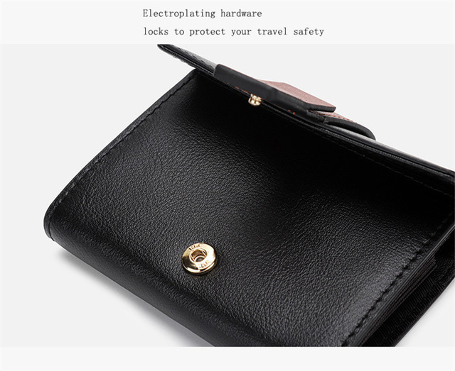 Etui na karty RFID ze skóry bydlęcej - pojemne kobiece portfele z dużą kieszenią na monety i karty, z zamkiem Hasp - Wianko - 15